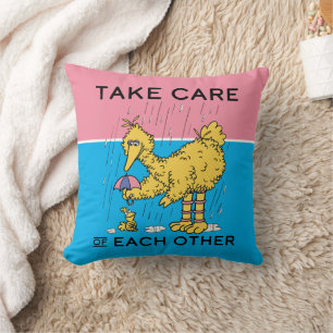 Sesame Street Big Bird Take Care of Each Other Throw Pillow