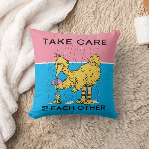 Sesame Street  Big Bird Take Care of Each Other Throw Pillow