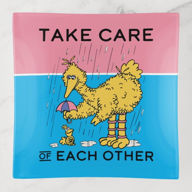 Sesame Street | Big Bird Take Care of Each Other Trinket Tray (Front)
