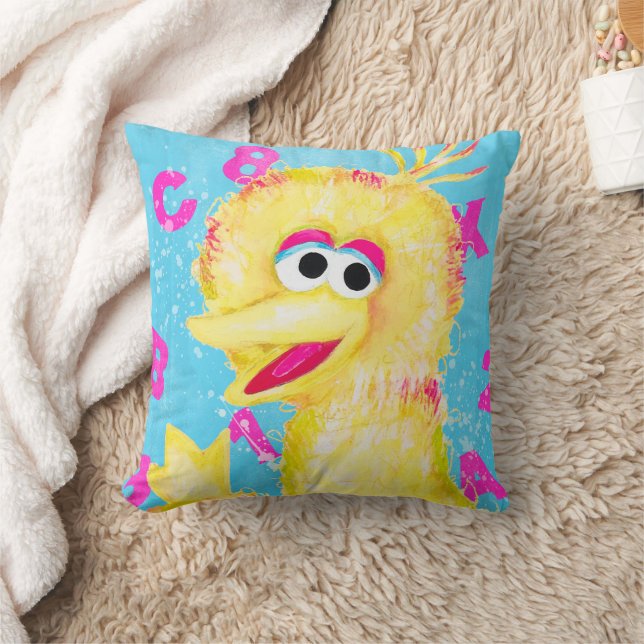 Sesame Street | Big Bird Waving Throw Pillow (Blanket)
