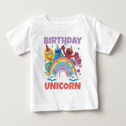 Sesame Street Birthday Unicorn Baby T_Shirt