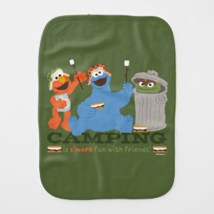 Sesame Street Camping Is S'more Fun With Friends Baby Burp Cloth