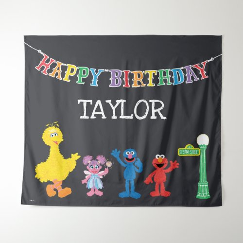 Sesame Street Chalkboard Birthday Tapestry