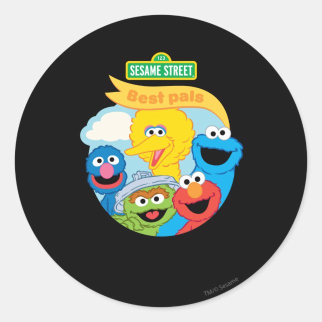 Sesame Street Character Art Classic Round Sticker (Front)