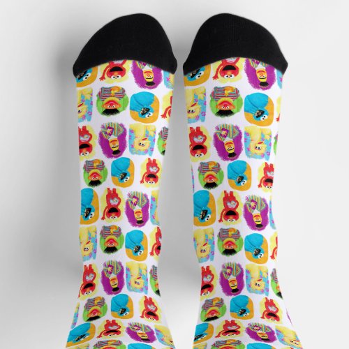 Sesame Street Character Art Fun  Colorful Pattern Socks