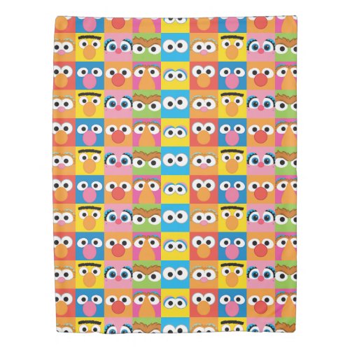 Sesame Street Character Eyes Pattern Duvet Cover