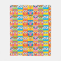 Sesame Street Character Eyes Pattern Fleece Blanket