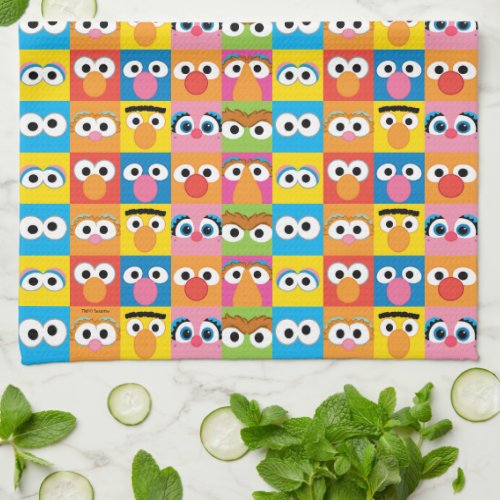 Sesame Street Character Eyes Pattern Kitchen Towel