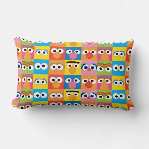 Sesame Street Character Eyes Pattern Lumbar Pillow