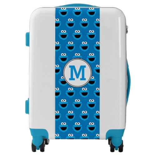 Sesame Street Character Eyes Pattern  Monogram Luggage