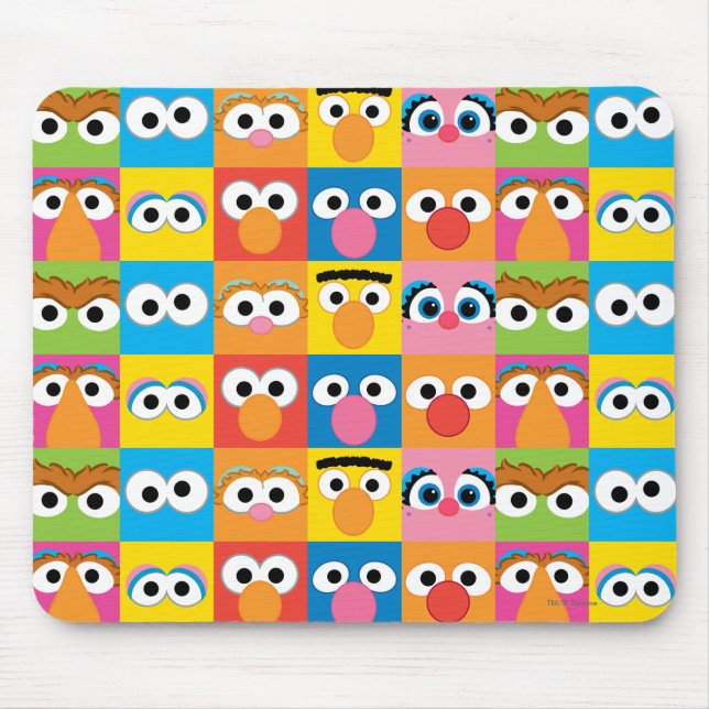 Sesame Street Character Eyes Pattern Mouse Pad (Front)
