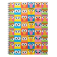 Sesame Street Character Eyes Pattern Spiral Notebook