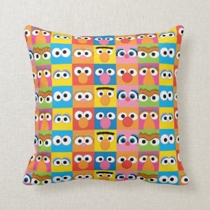 Sesame Street Character Eyes Pattern Throw Pillow