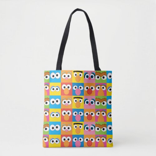 Sesame Street Character Eyes Pattern Tote Bag