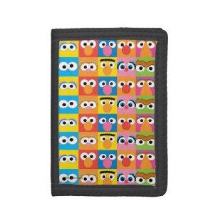 Sesame Street Character Eyes Pattern Tri-fold Wallet