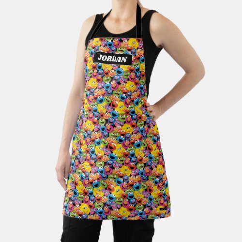 Sesame Street Character Faces Pattern Apron