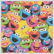 Sesame Street Character Faces Pattern Fabric