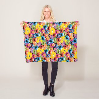 Sesame Street Character Faces Pattern Fleece Blanket