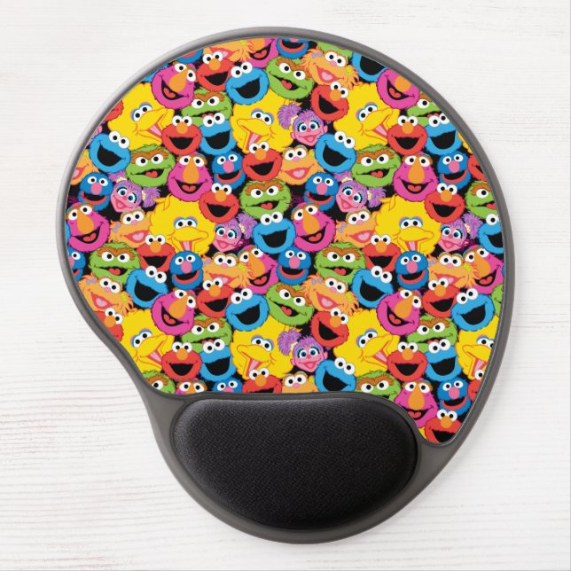 Sesame Street Character Faces Pattern Gel Mouse Pad (Front)