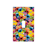 Sesame Street Character Faces Pattern Light Switch Cover