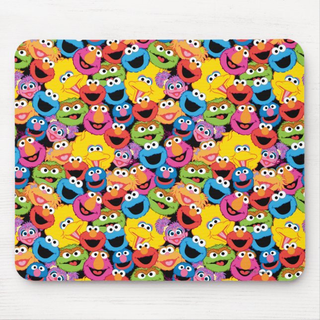 Sesame Street Character Faces Pattern Mouse Pad (Front)