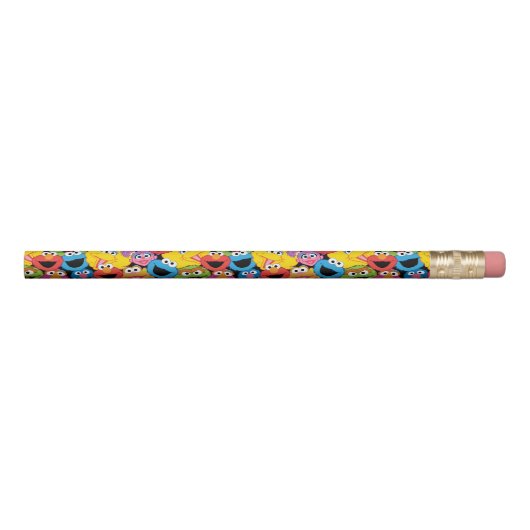 Sesame Street Character Faces Pattern Pencil (Rotated 270)