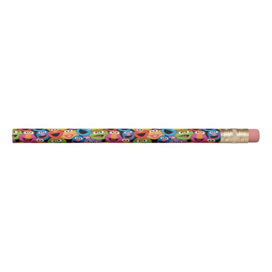 Sesame Street Character Faces Pattern Pencil (Front)