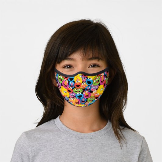 Sesame Street Character Faces Pattern Premium Face Mask (Worn)