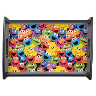 Sesame Street Character Faces Pattern Serving Tray