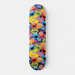 Sesame Street Character Faces Pattern Skateboard