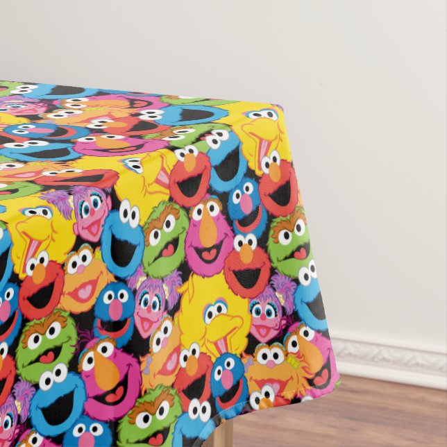 Sesame Street Character Faces Pattern Tablecloth (In Situ)