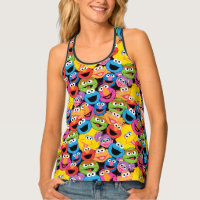 Sesame Street Character Faces Pattern Tank Top