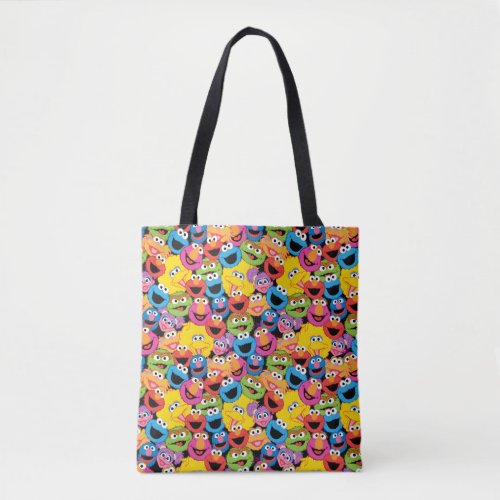 Sesame Street Character Faces Pattern Tote Bag