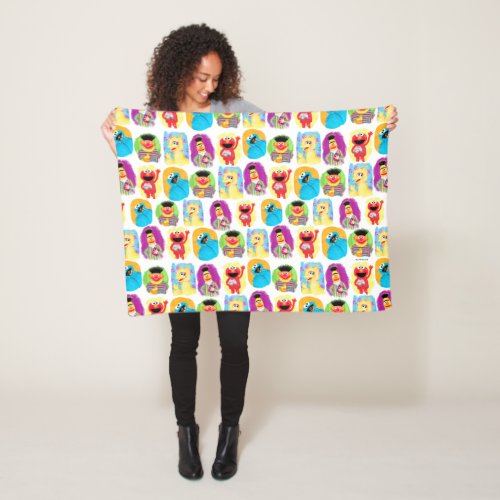 Sesame Street Character Fun  Colorful Pattern Fleece Blanket