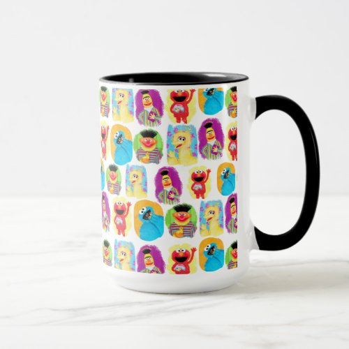 Sesame Street Character Fun  Colorful Pattern Mug