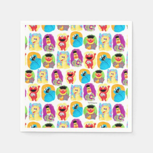 Sesame Street Character Fun  Colorful Pattern Napkins