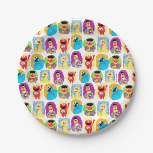 Sesame Street Character Fun  Colorful Pattern Paper Plates