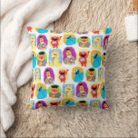Sesame Street Character Fun & Colorful Pattern Throw Pillow<br><div class="desc">Check out this awesome drawing of all your favorite Sesame Street characters in a fun and colorful pattern!</div>