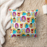 Sesame Street Character Fun & Colorful Pattern Throw Pillow<br><div class="desc">Check out this awesome drawing of all your favorite Sesame Street characters in a fun and colorful pattern!</div>