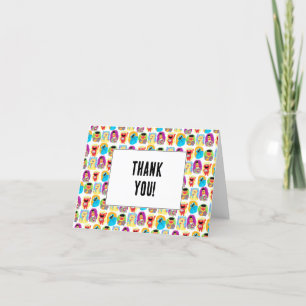 Sesame Street Character Fun & Pattern Birthday Thank You Card