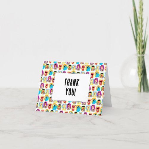 Sesame Street Character Fun  Pattern Birthday Thank You Card