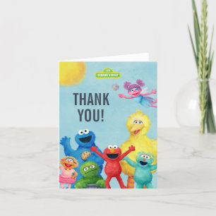 Sesame Street Character Illustration Birthday Letterpress Thank You Card