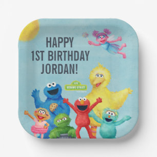 Sesame Street Character Illustration Paper Plates