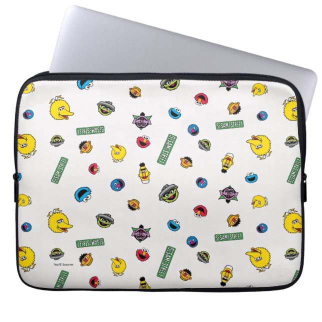 Sesame Street Character Pattern Laptop Sleeve (Front)