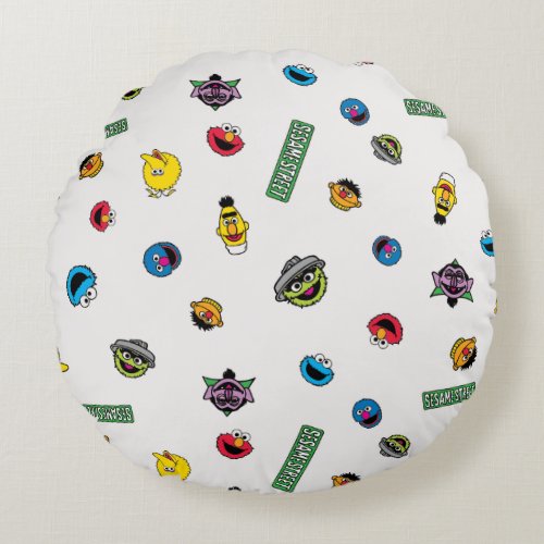 Sesame Street Character Pattern Round Pillow