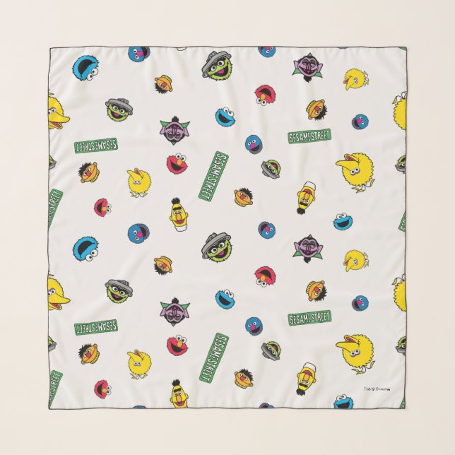 Sesame Street Character Pattern Scarf (Front)