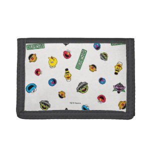 Sesame Street Character Pattern Trifold Wallet