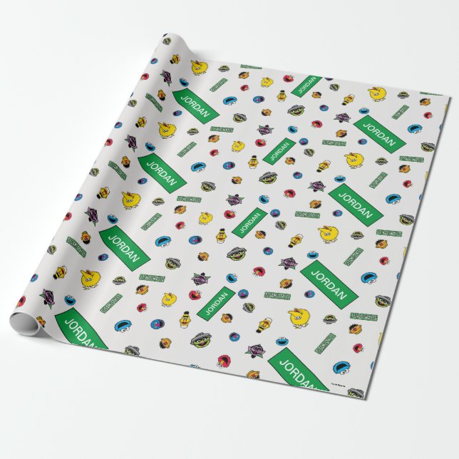 Sesame Street Character Pattern Wrapping Paper (Unrolled)