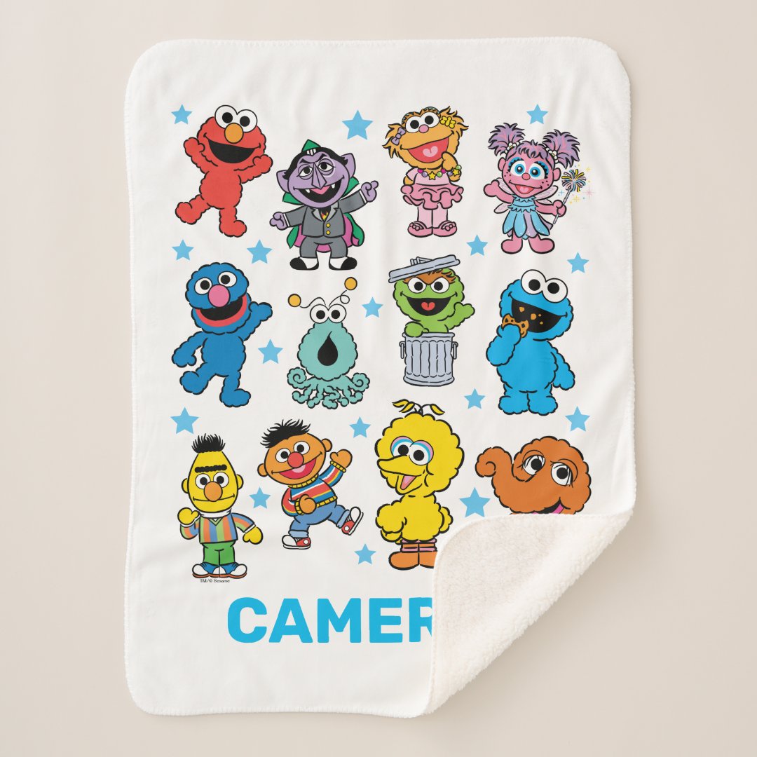 Sesame Street Character Sherpa Blanket (Front)