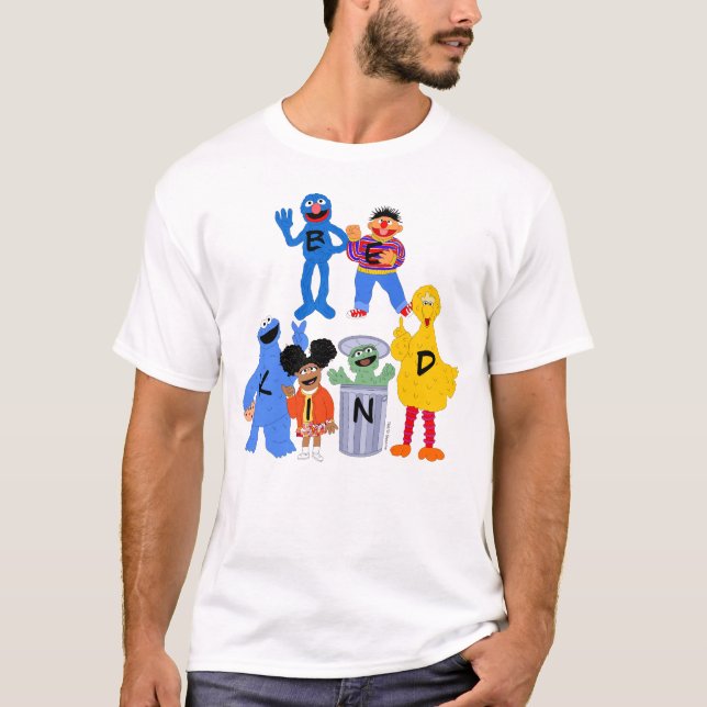 Sesame Street Characters | Be Kind - Sign Language T-Shirt (Front)